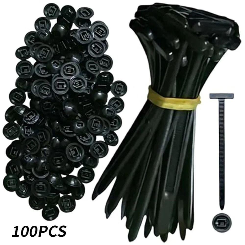 50/100 Unidades De Fivela Cabo Universal De Nylon Reforçado Laços De Travamento Presilha Automotiva Autotravante ANJIN.B