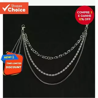 Corrente De Cintura Retrô Hip Hop – Cinto De Calças De Metal Com Pingente De Estrela De 3 Camadas Para Meninas em Oferta na Shopee