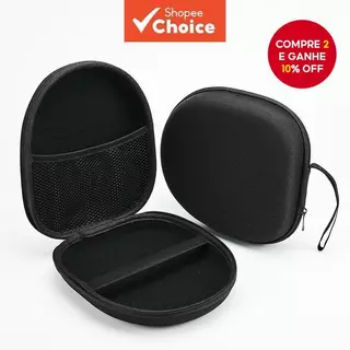 Universal bolsa de fone de ouvido EVA montada na cabeça 21x19x6cm, portátil, anti-queda, resistente à pressão, em Oferta na Shopee