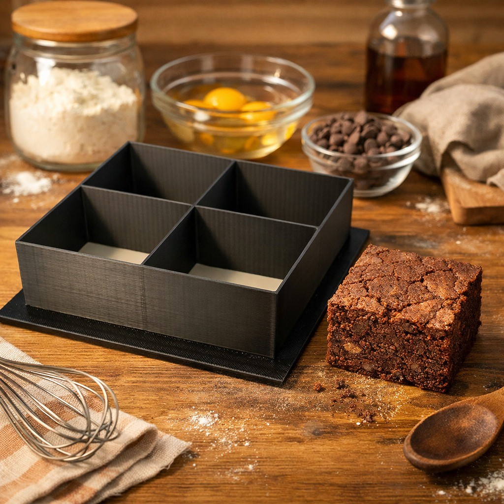 Cortador de  Brownie 4 Cavidades Cortes Régua de Corte Bisco