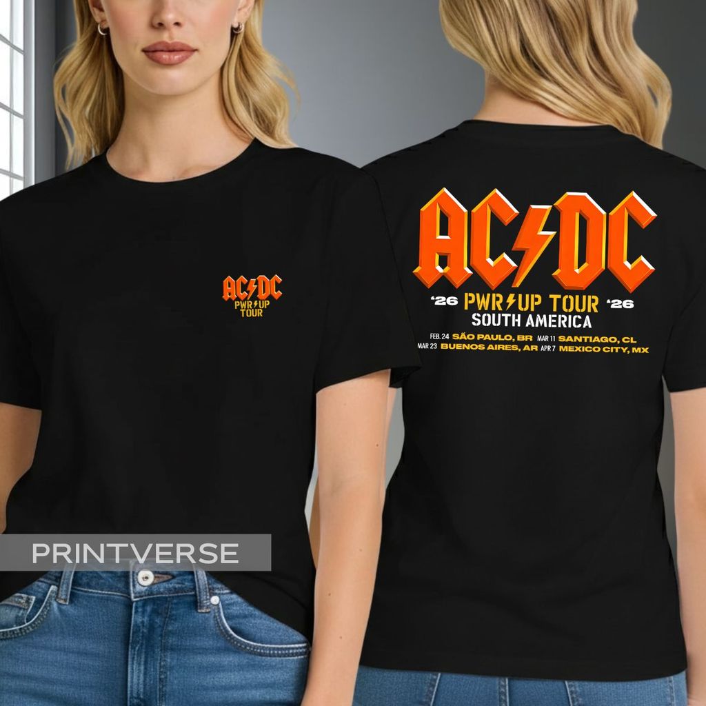 Camiseta AC DC Power Up Tour Classic Meets New Brasil Show Back In ...