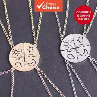 Novo Quatro Peças Estrela Lua Colar Conjunto Amizade Nuvem Pingente Jóias Presente Para Homens em Oferta na Shopee