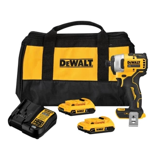 Parafusadeira de impacto 1/4" a bateria 20V Brushless com 2 baterias e bolsa - DCF809D2 Dewalt em Oferta na Shopee