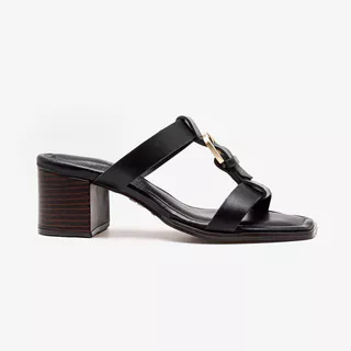 Sandália Feminina Esther Couro Preto em Oferta na Shopee