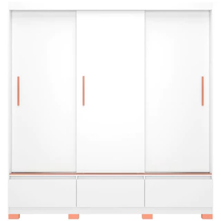 Guarda Roupa Casal Bartira Monza 3 Portas de Correr 3 Gavetas em Oferta na Shopee