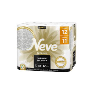 Papel Higiênico Folha Tripla Leve 12 Pague 11 Neve em Oferta na Shopee