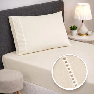 Jogo de Lençol Solteiro 400 Fios Ponto Palito em Oferta na Shopee