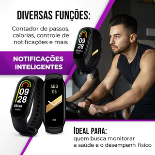 Relógio Inteligente Smartband M8 Mede Pressão Batimentos Oxigênio Sono Pulseira Smartwatch Bluetooth
