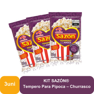 KIT SAZÓN®  Tempero Para Pipoca – Churrasco -  3 Unidades