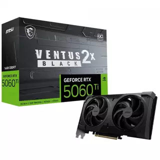 Placa de Vídeo MSI NVIDIA GeForce RTX 5060 Ti Ventus 2X OC Black Plus, 16GB, GDDR7, DLSS em Oferta na Shopee