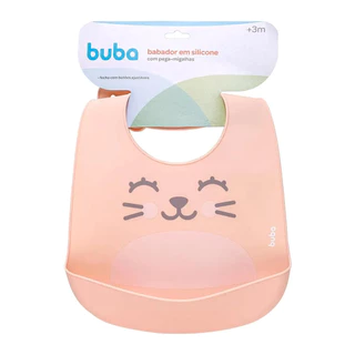 Babador Silicone Buba Impermeável Pega Migalhas Gumy Pêssego em Oferta na Shopee