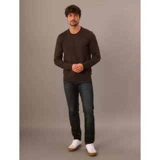 Tricot Masculino Gola Careca Viscose Calvin Klein Jeans - Cafe em Oferta na Shopee