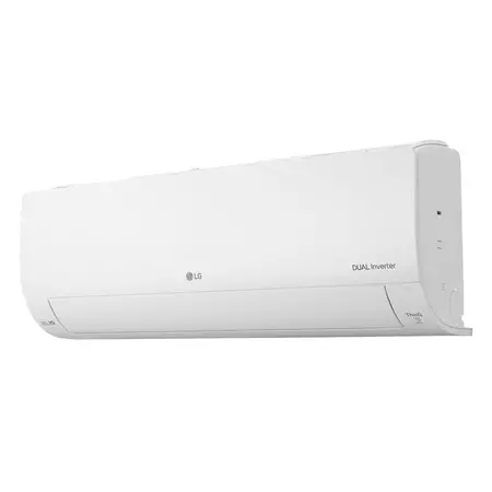 Vista frontal da unidade evaporadora do ar condicionado LG Dual Inverter na cor branca