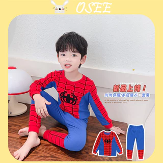 [OSEE] Outono Inverno Novos Meninos Confortáveis Pijamas Para Casa Elegante Bonito Homem-Aranha Dos Desenhos Animados Ho em Oferta na Shopee