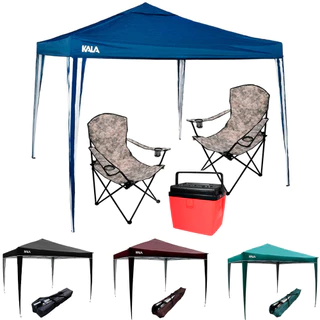 Kit Tenda Gazebo 3x3 Metros 2 Cadeira Dobrável Camuflada Cooler 28 Litros Belfix Kir Praia e Pesca em Oferta na Shopee