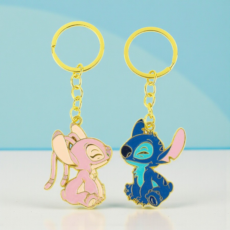 Conjunto Chaveiro Metal - Stitch e Angel - 5cm - Disney Original - 1 ...