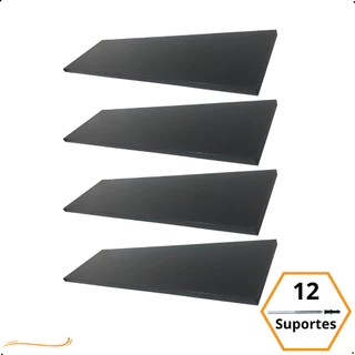 Kit 4 Prateleira Preta 70X20 + Suporte Flutuante Mdf  Organizadora Decoração Cozinha Banheiro Sala em Oferta na Shopee