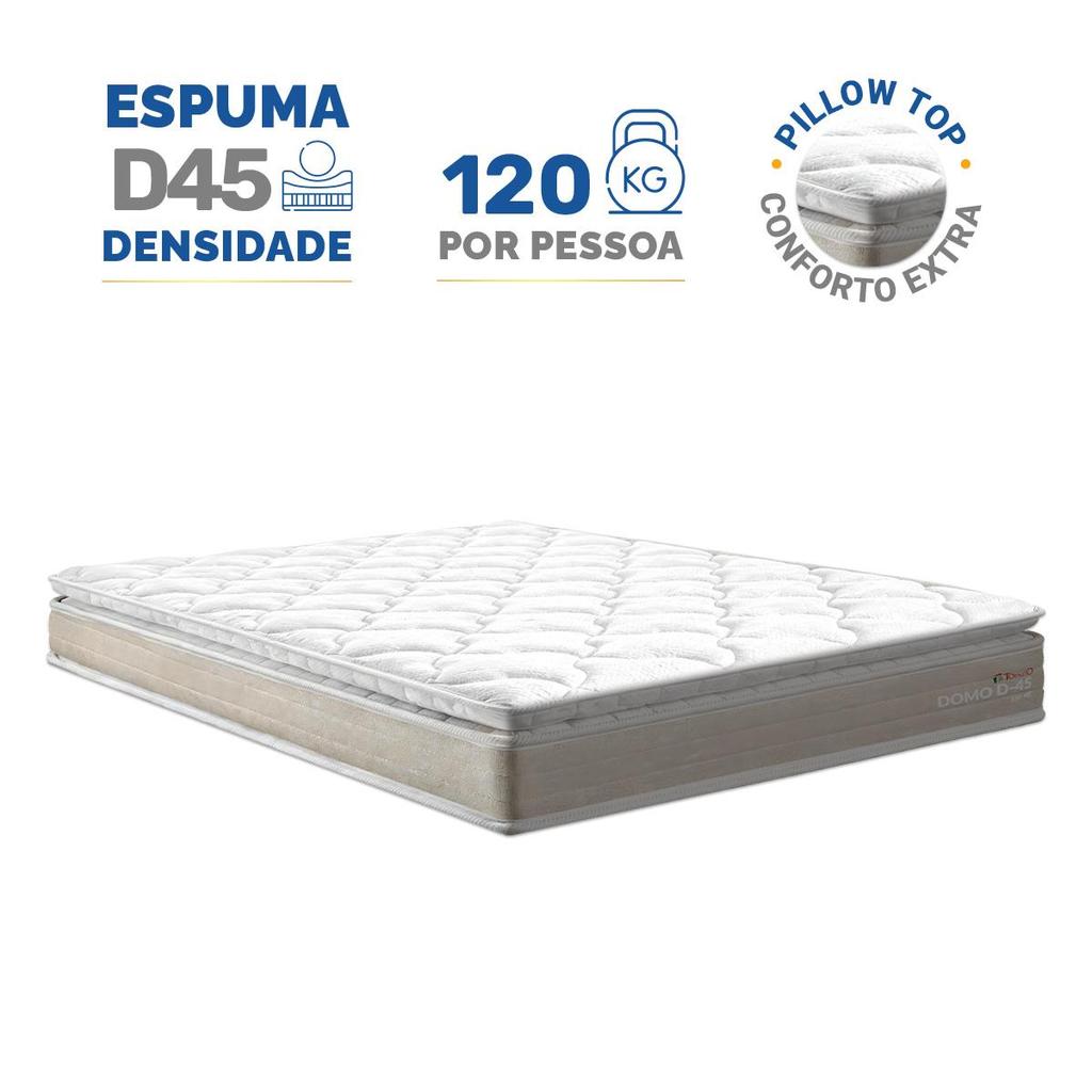 Colchão de Espuma D45 Pillow Top Ortopédico Domo Queen | Shopee Brasil