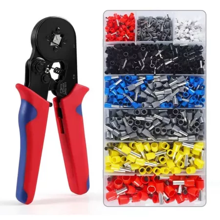 Kit 1200 Peças Terminal Tubular Ilhos Até 0.5mm 10mm OUTRO Kit 1200 Peças Terminal com 1 alicate