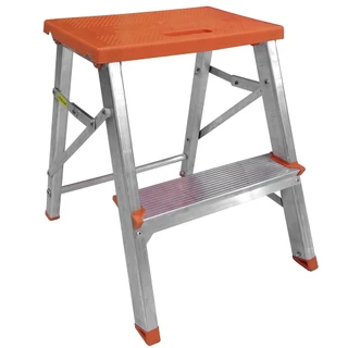 Escada banqueta de alumínio 1 degrau + patamar ESC0070 Botafogo em Oferta na Shopee