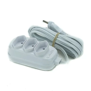 Extensão elétrica 3 metros 3 tomadas 2 x 0,75 mm 10A bipolar Fiolux em Oferta na Shopee