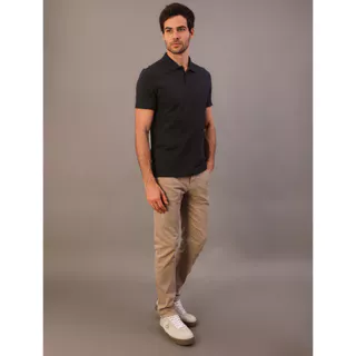 Polo Masculina Básica Slim Sem Friso Calvin Klein - Azul Marinho em Oferta na Shopee
