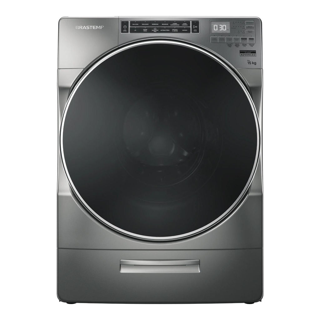 Máquina de Lavar Brastemp 15Kg Titanium com Dispenser Auto Dosagem e Função Mais Roupas - BNF15AS