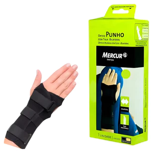 Órtese Punho Mercur Tala Bilateral Preta Tamanho M em Oferta na Shopee