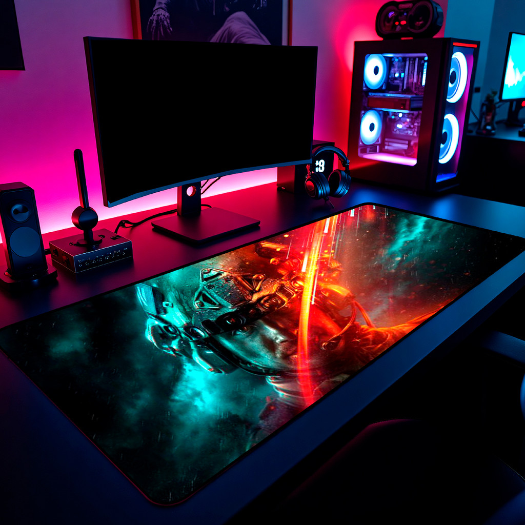 Mouse Pad Gamer Battlefield 2042 Soldier Neon 65x30cm 80x40cm