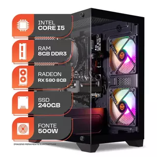 PC Gamer Forge, Intel Core i5, RX 580 8GB, 8GB DE RAM, SSD 240GB, 500W 80 Plus em Oferta na Shopee
