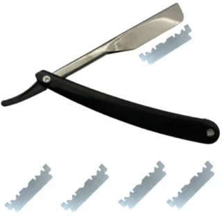 Kit 2/6/12 Navalha Navalhete Profissional Barbeiro + 5Lâminas Aço Inox Acabamento Barba Sobrancelha em Oferta na Shopee
