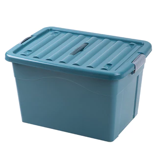 DIRETO DO FABRICANTE Caixa Organizadora 95 Litros com Tampa e Rodinhas Resistente Multiuso com Travas em Oferta na Shopee