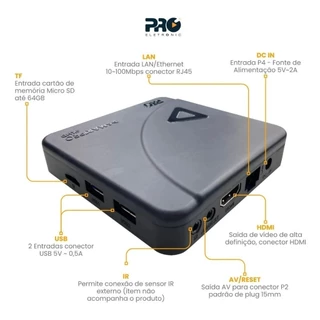 Smart TV Box Proeletronic Smartpro PROSB-3000 4K 2GB RAM 16GB - Homologado Anatel