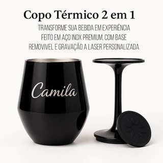 Taça Personalizada 2x1 Térmica Aço Inox com Efeito Prismático com Gravação a Laser