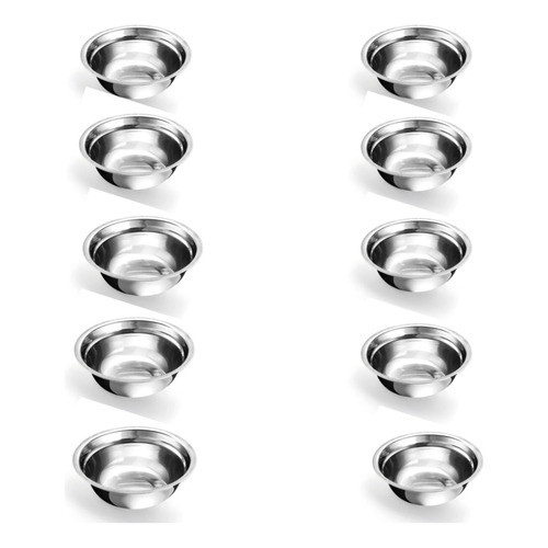 Kit 40 Peças Pote Inox 13 Cm Bacia Tigela Multiuso Tamanho P