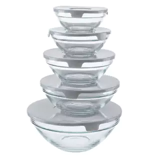Conjunto de Potes em Vidro Redondo com Tampa 5 peças Cinza  - Vista Home em Oferta na Shopee