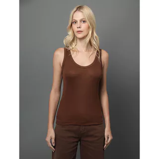 Regata Feminina Nadadora Decote u Calvin Klein - Marrom em Oferta na Shopee