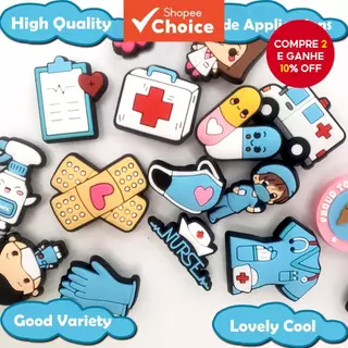 Novas Charms de Sapato para Médico e Enfermeiro - 10-20 Peças Aleatórias, Decorações DIY para Sandálias, Presente em Oferta na Shopee