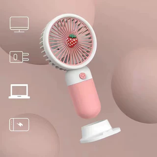 Mini Ventilador De Mão Portátil Recarregável Usb com suporte Para Escritório