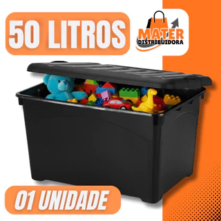 Caixa Organizadora 50 Litros Trava Preta Para Transporte HeavyBox em Oferta na Shopee