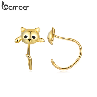 Brincos Bamoer Dourados Fofos Ganchos De Orelha De Gato Para Mulheres Meninas Joias Da Moda em Oferta na Shopee