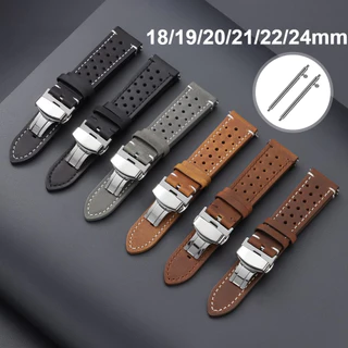 Ouro Borboleta Fivela Fecho Vintage Pulseira De Relógio De Couro Banda Liberação Rápida Poroso Feminino Masculino Smartw