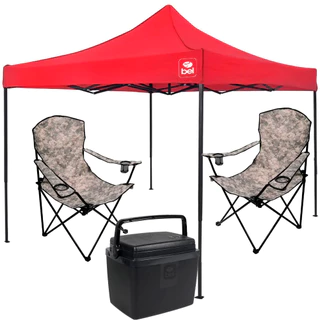 Kit Praia Tenda Gazebo 3x3 Metros 2 Cadeira Dobrável Camuflada e Cooler 6 Litros Preto Belfix em Oferta na Shopee
