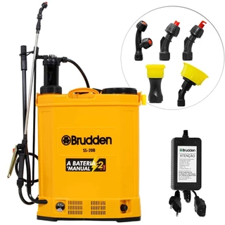 Pulverizador costal Manual e Bateria 12V 20 litros com 5 bicos SS-20B Brudden em Oferta na Shopee