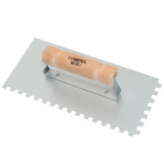 Desempenadeira em aço dentada com cabo de madeira 12 x 25,5 cm - Compel em Oferta na Shopee