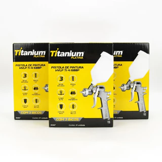 Kit 3 Pistolas Pintura HVLP Gravidade 3 Bicos Titanium em Oferta na Shopee