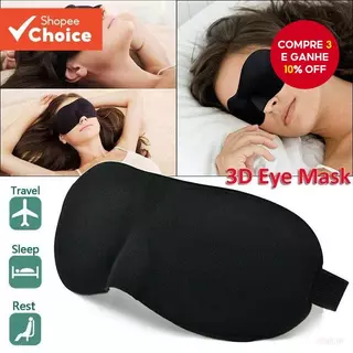 Máscara De Dormir Preta Respirável-Design 3D Leve Para Avião E Quarto ​ em Oferta na Shopee