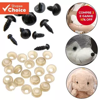 50 Pares 5-14mm Olhos De Segurança De Plástico Preto Para Bonecas E Brinquedos De Pelúcia Acessórios DIY em Oferta na Shopee