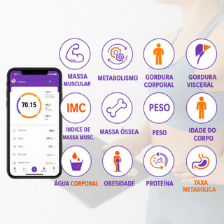 Balança Bioimpedância Digital Profissional via Bluethooth — foto 4 — Achou Levou Brasil