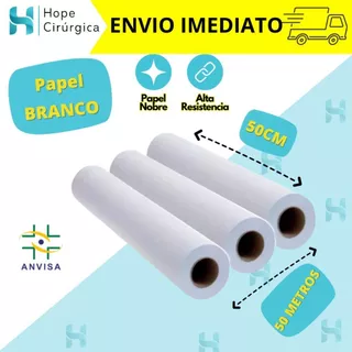 Kit 3 Lençóis Descartáveis de Papel Hospitalar para Maca 50x50 cm cada rolo em Oferta na Shopee
